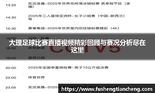 大理足球比赛直播视频精彩回顾与赛况分析尽在这里
