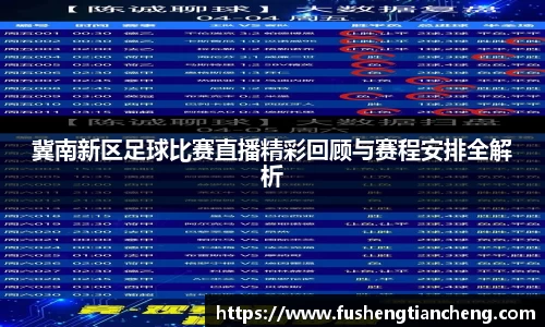 冀南新区足球比赛直播精彩回顾与赛程安排全解析